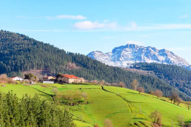 panorama of Basque Country countryside, Spain