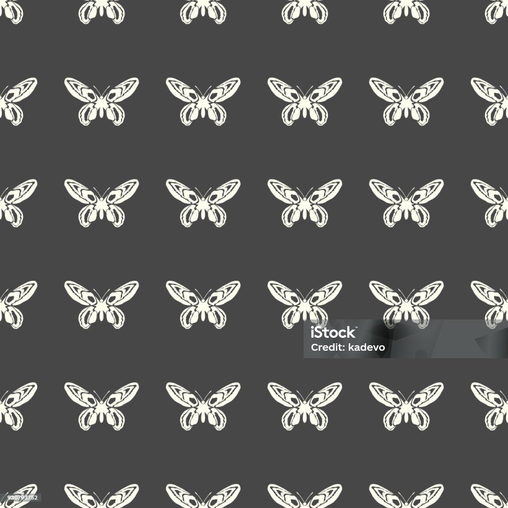 Butterfly Vector Illustration On A Seamless Pattern Background Stock ...