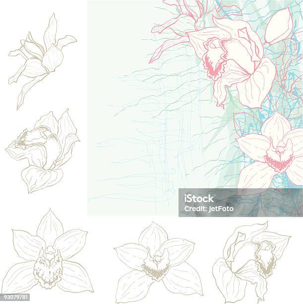 Orchideen Blumen Stock Vektor Art und mehr Bilder von Cymbidie - Cymbidie, Art Deco, Baumblüte