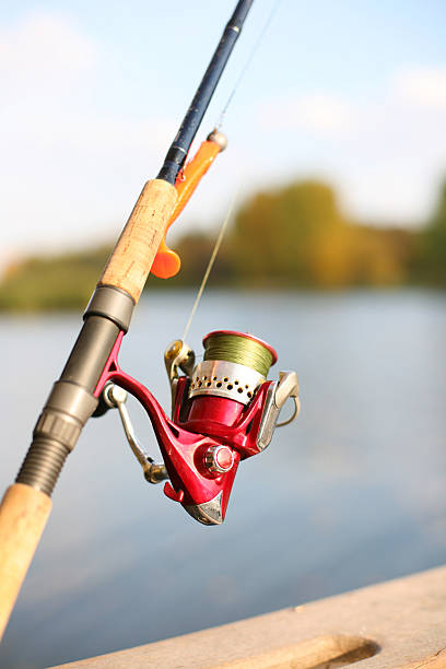 istock Fishing reel and a silicon lure 93080284