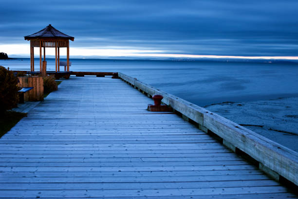 istock Pier and gazebo at sunrise 93080937
