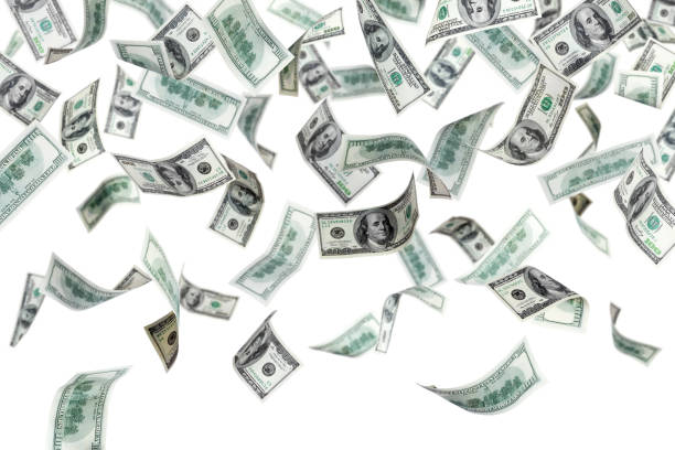 istock Two dozen $100 bills being dropped from above 93081318
