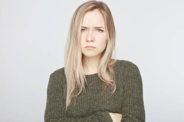 istock Serious unhappy female has appealing appearance, being sad 930814004