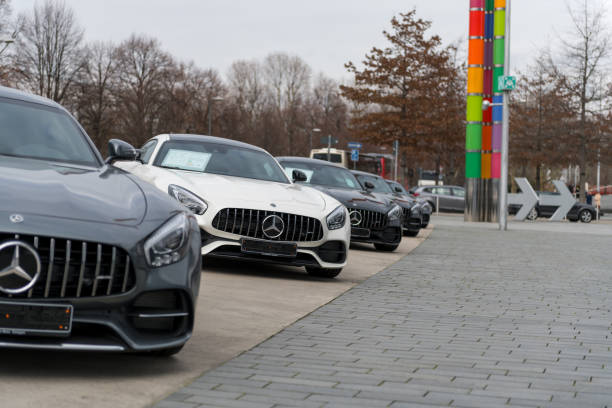 Stuttgart,  Germany - February 03,  2018, The Mercedes Benz Museum - AMG GTR Stuttgart,  Germany - February 03,  2018, The Mercedes Benz Museum - AMG GTR stuttgart germany pics stock pictures, royalty-free photos & images