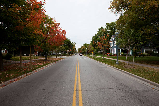 istock Yellow stripes on the road 93081887