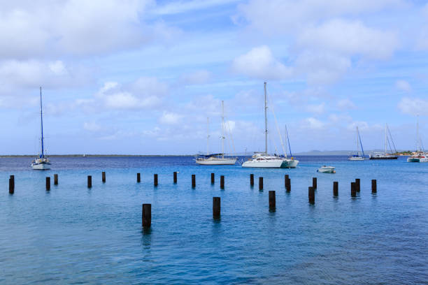 istock Sailboats Beyond Pilings in Bonaire 930820750