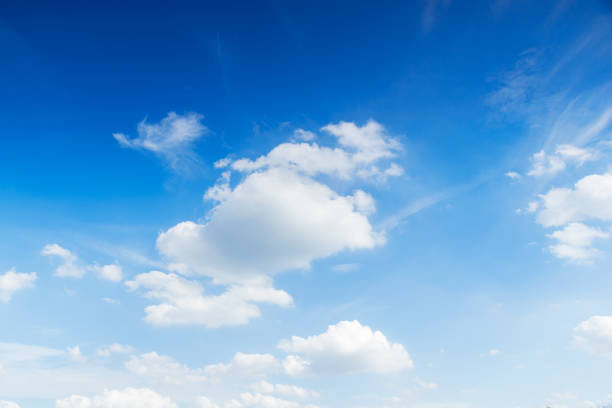 istock Blue sky background with the sun,Blue sky with white clouds floating in the sky. 930824418