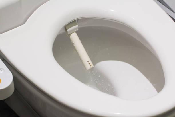 istock toilet with electronic seat automatic flush, japan style toilet bowl 930835636