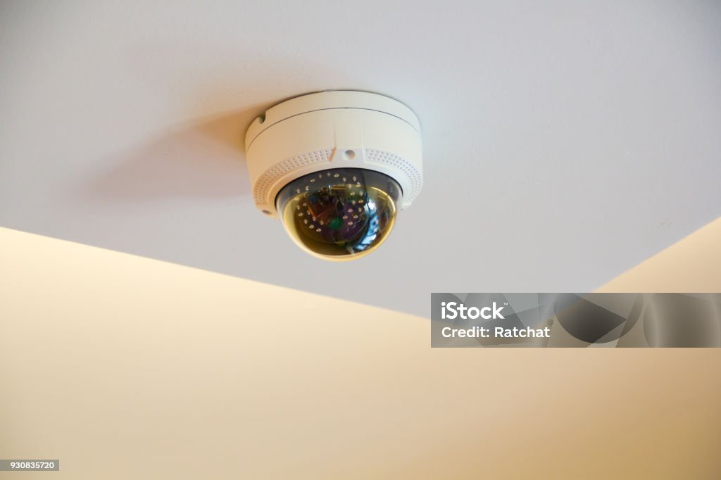 Shell Ceiling Camera Ceiling Cctv Security Camera On Ceiling Stock Photo - Download Image ...