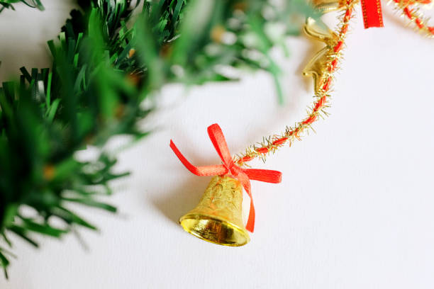 istock Christmas decorations isolate on white background. Winter time and New Year card concept. Composition of Christmas tree decor.Copy space 930836168