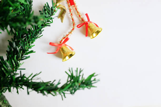 istock Christmas decorations isolate on white background. Winter time and New Year card concept. Composition of Christmas tree decor.Copy space 930836204