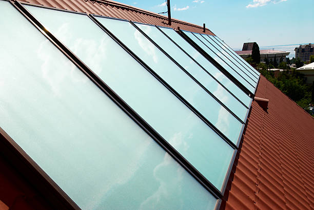 istock Solar panels (geliosystem) on the house roof. 93083663