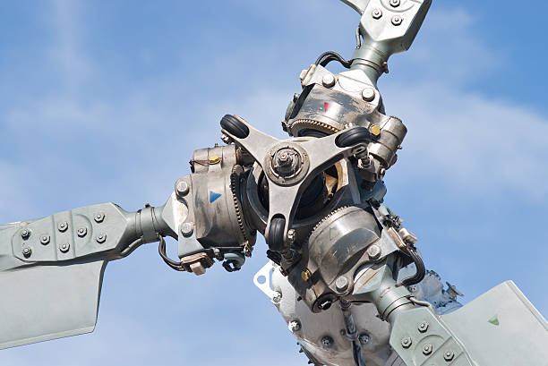 helicopter rotor blade mechanism stock photo