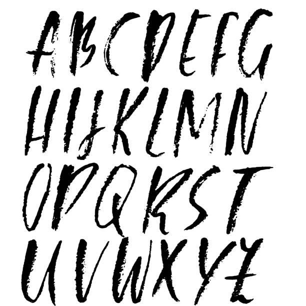 istock Handdrawn dry brush font. Modern brush lettering. Grunge style alphabet. Vector illustration. 930841758