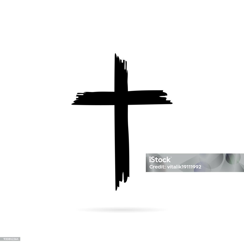 Icon cross with shadow ona white background Icon cross with shadow ona white background, vector Religious Cross stock vector
