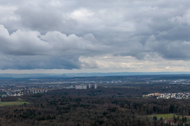 The view on Stuttgart from the Television tower in Germany