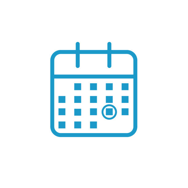Time management and Schedule icon for upcoming event Calendar image with specific date upcoming events clip art stock illustrations