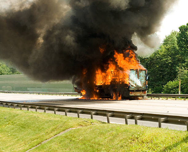 truck in fire  sabotage photos stock pictures, royalty-free photos & images