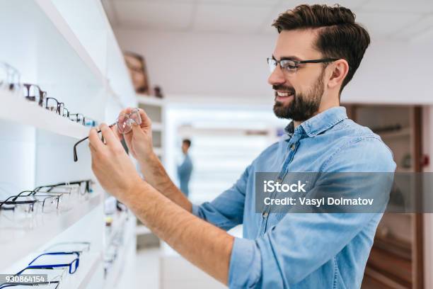 Patient In Ophthalmology Clinic Stock Photo - Download Image Now - Optometrist, Eyeglasses, Store