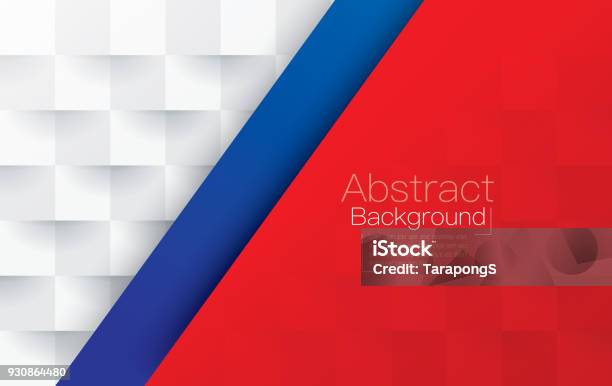 Red White And Blue Abstract Background Vector Stock Illustration - Download Image Now - Blue, Red, Red Background