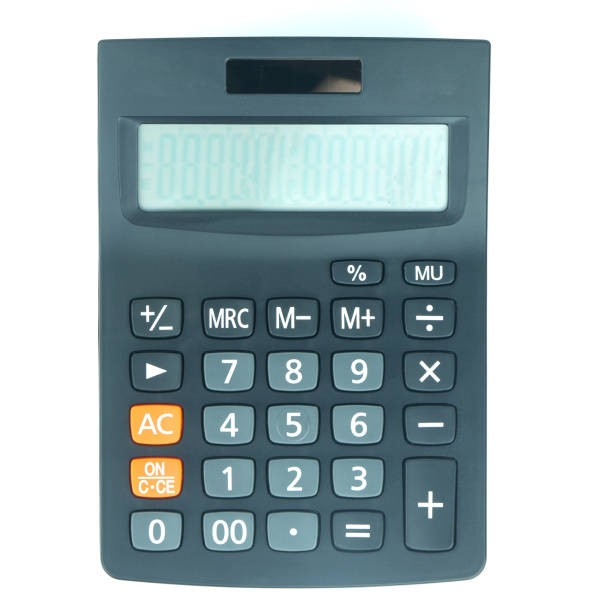 istock Black calculator isolated on white background with clipping path. 930872484