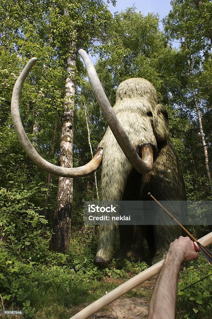 Neandertalczyk Polowanie - Zbiór zdjęć royalty-free (Mamut)