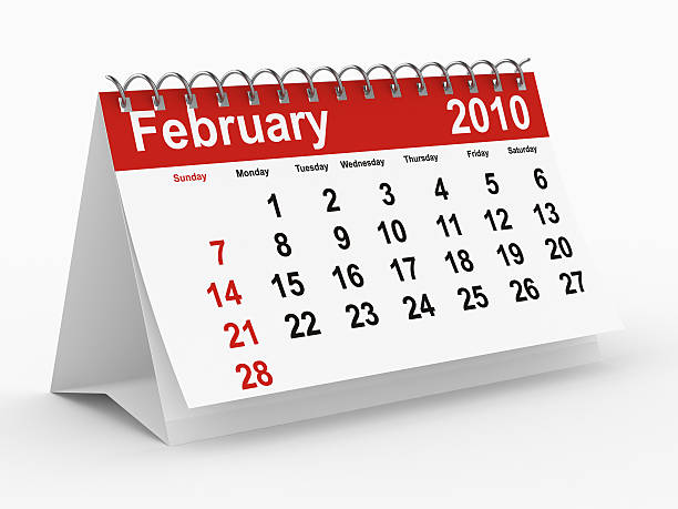 2010 year calendar. February. Isolated 3D image  calendar february 2010 stock pictures, royalty-free photos & images