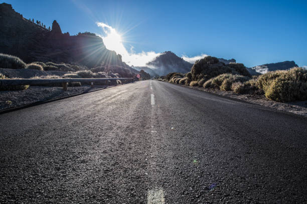 Tenerife Car Road in El Teide National Park, Canary islands,  Spain, Europe (Africa). All logos removed. Nikon d850.