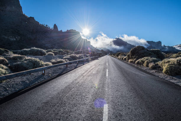 Tenerife Car Road in El Teide National Park, Canary islands,  Spain, Europe (Africa). All logos removed. Nikon d850.