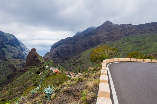 Scenery valley Masca in Tenerife. Canary islands, Spain. Nature landscape. Travel adventures and outdoor. Nikon d850.
