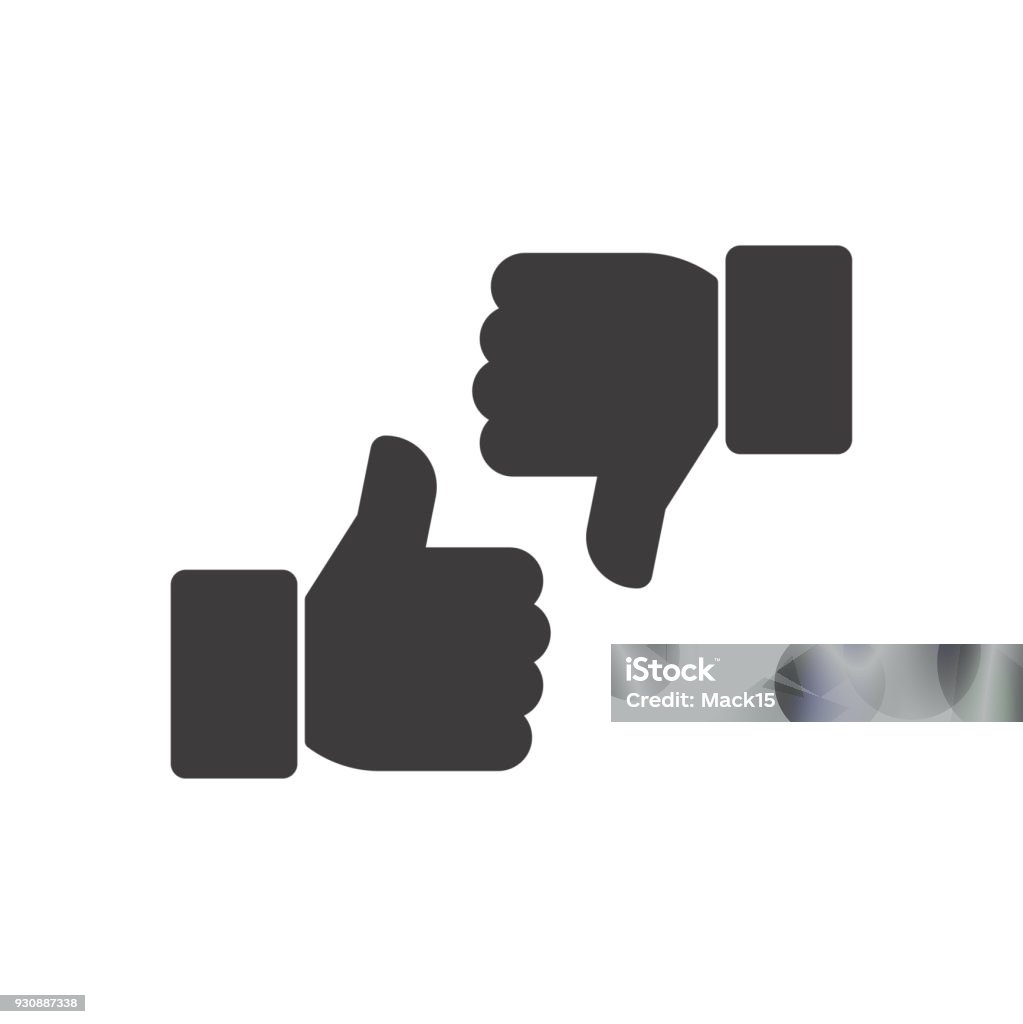 Thumbs up and thumbs down. Vector icon Thumbs Up stock vector