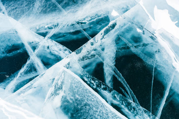 istock Baikal frozen water lake crack ground surface 930889618