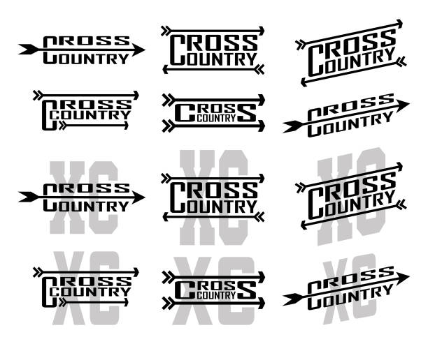 illustrations, cliparts, dessins animés et icônes de cross country design - cross