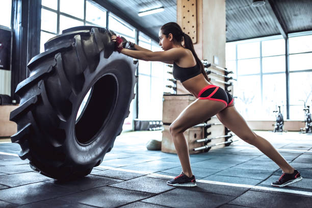 istock Sporty woman in gym 930896222