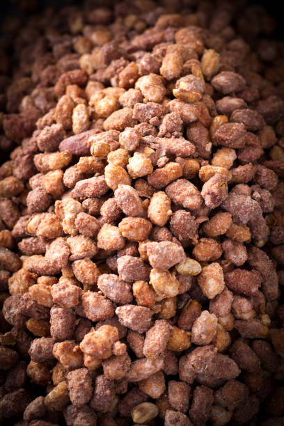 Pile of Candied Peanuts, Full Frame Close-Up