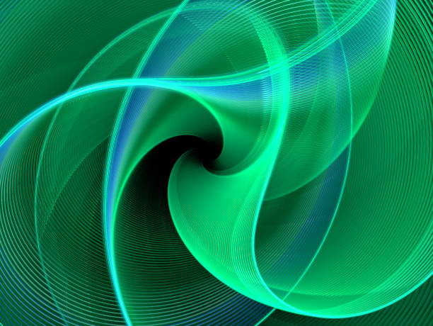 istock Abstract illustration of a fractal spiral pattern on black background 930900100