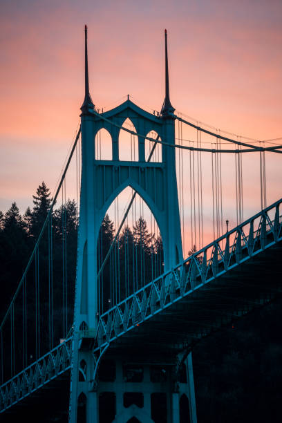 istock St Johns Bridge in Portland Oregon at Sunset 930909966
