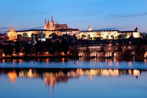 istock Prague castle, Charles bridge and Vltava river view 93091943