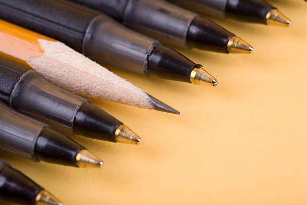 Pencil and Pens - Macro Shot stock photo