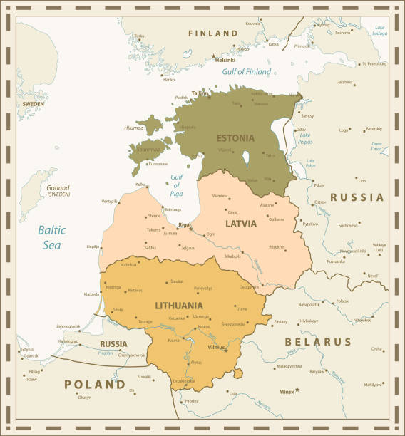 istock Retro Color Map of the Baltic States 930929558