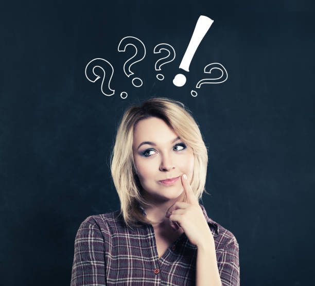 istock Casual Thinking Woman with doubt and choice sign 930931036