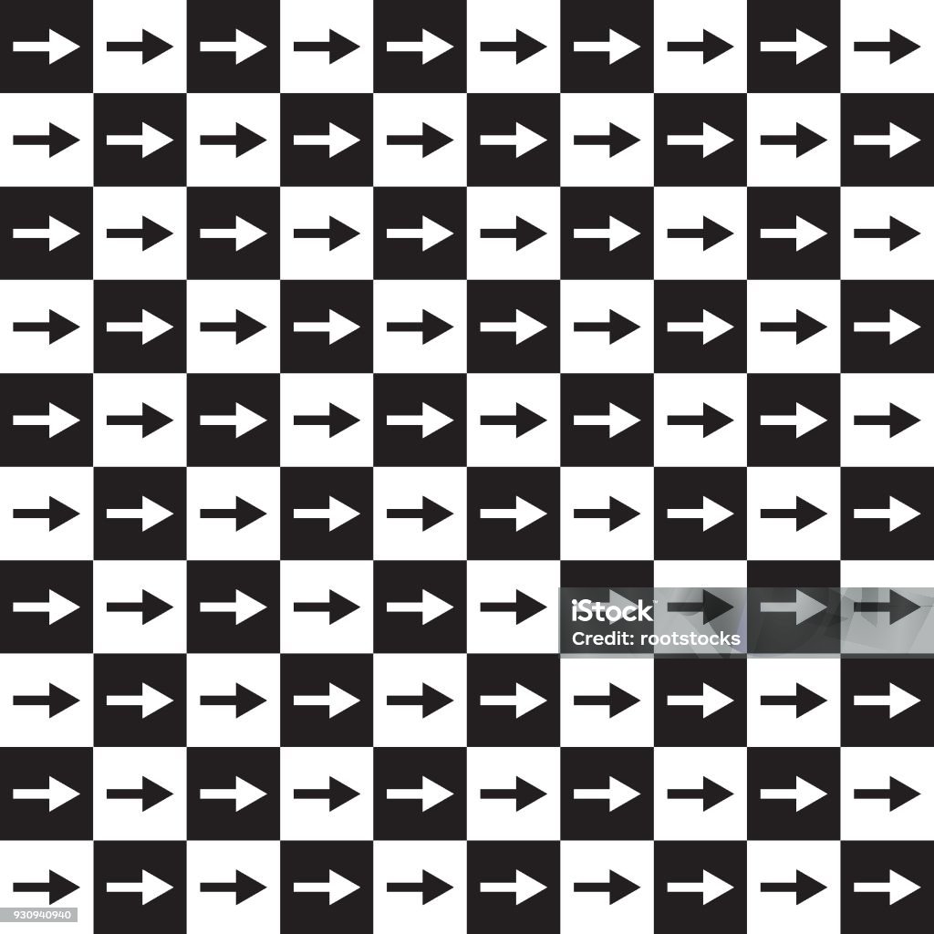 Checkered Pattern Sign Checkered Pattern With Arrows Stock Illustration - Download Image Now ...