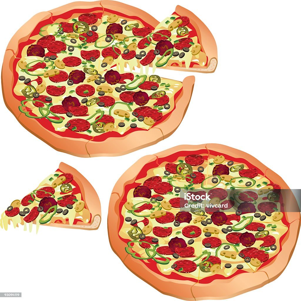 Pizza - arte vectorial de Rebanada libre de derechos