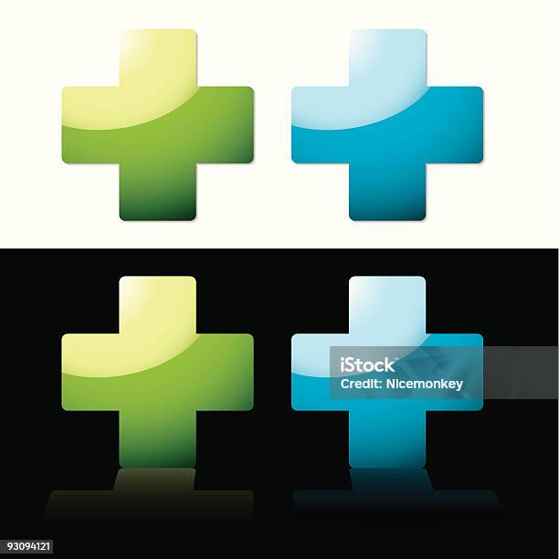 Ilustración de Cruz Médica y más Vectores Libres de Derechos de Asistencia sanitaria y medicina - Asistencia sanitaria y medicina, Azul, Color - Tipo de imagen