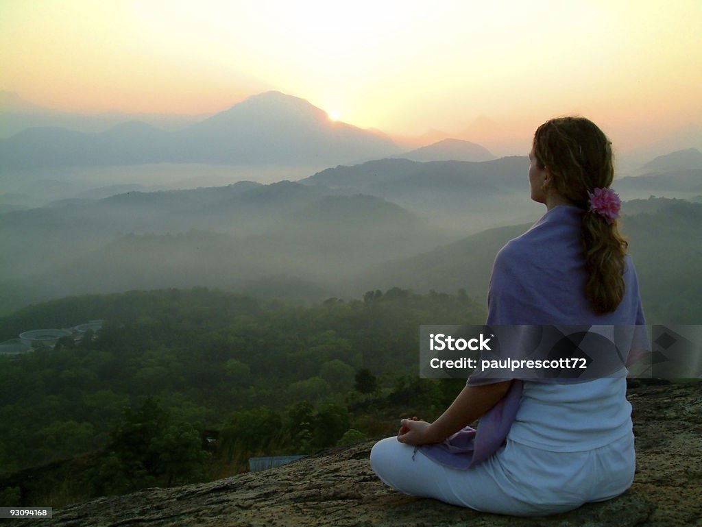 sun rising meditation  India Stock Photo