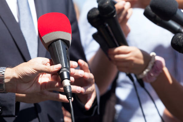 istock Public relations - PR. News conference. Media interview. 930948026