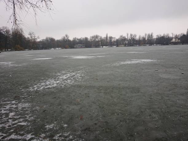 istock Flooded frozen river 930962670