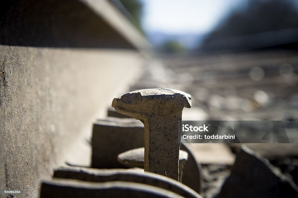 Railroad Spike gros plan - Photo de Délabré libre de droits
