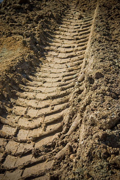 Tracce di sporco pneumatico - foto stock