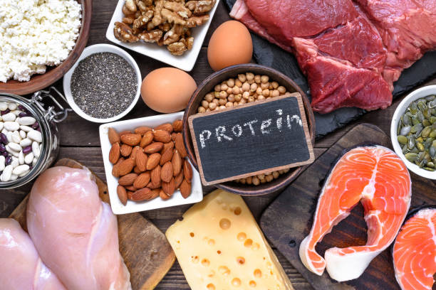 istock selection food sources of protein. healthy diet eating concep 930984666